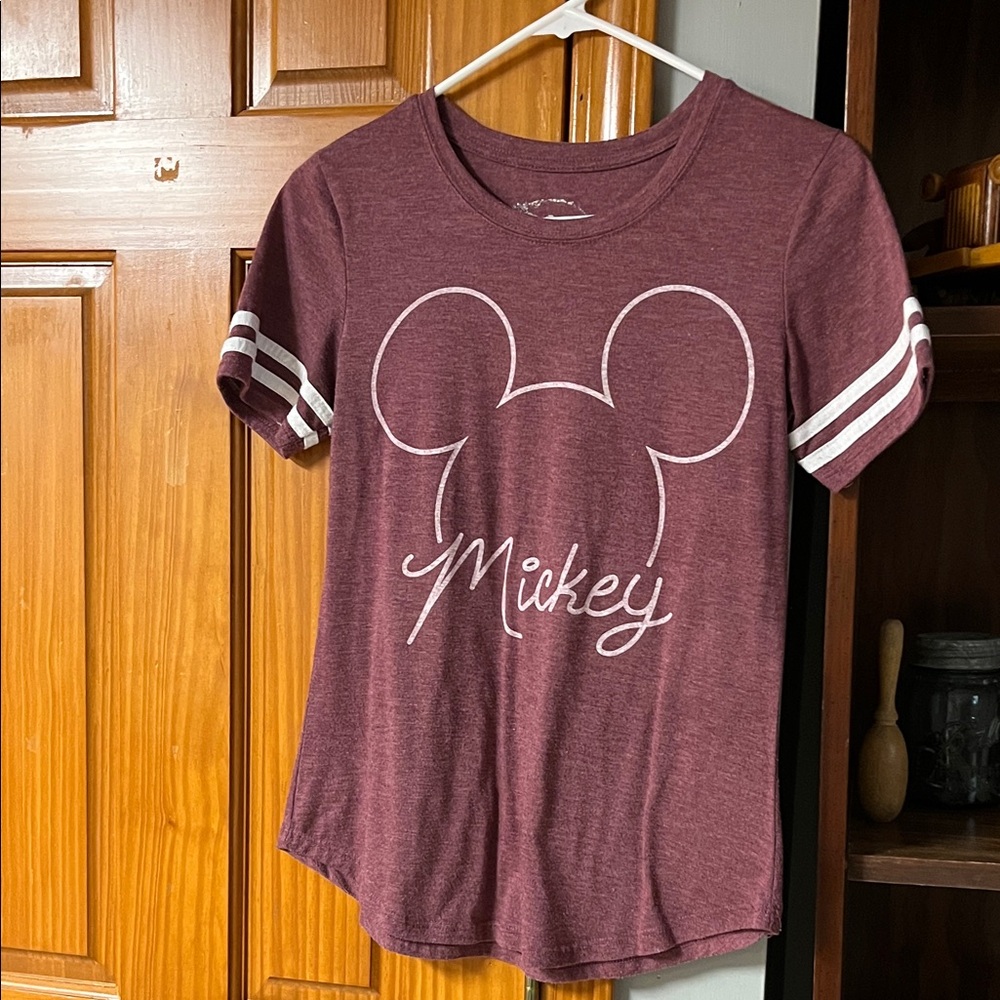 Disney Burgundy T-Shirt with White Accents